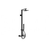 Gessi Rettangolo Душевая стойка: без излива, термостат, ручн. душ, шланг 150 см, цвет: matte black 23447#299