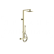 Gessi Rettangolo Душевая стойка: без излива, термостат, ручн. душ, шланг 150 см, цвет: brass PVD 23447#710