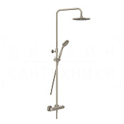 Gessi Minimalistic Shower Душевая стойка: без излива, термостат, шланг 150 см, цвет: finox nickel 35173#149