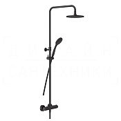 Gessi Minimalistic Shower Душевая стойка: без излива, термостат, шланг 150 см, цвет: aged bronze 35173#187