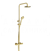 Gessi Minimalistic Shower Душевая стойка: без излива, термостат, шланг 150 см, цвет: gold PVD 35173#246