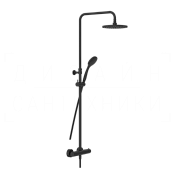 Gessi Minimalistic Shower Душевая стойка: без излива, термостат, шланг 150 см, цвет: matte black 35173#299