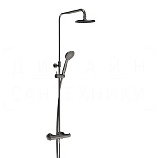 Gessi Minimalistic Shower Душевая стойка: без излива, термостат, шланг 150 см, цвет: black metal PVD 35173#706