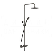 Gessi Minimalistic Shower Душевая стойка: без излива, термостат, шланг 150 см, цвет: black metal PVD 35173#707