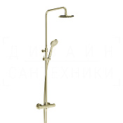Gessi Minimalistic Shower Душевая стойка: без излива, термостат, шланг 150 см, цвет: brass PVD 35173#710