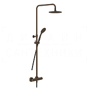 Gessi Minimalistic Shower Душевая стойка: без излива, термостат, шланг 150 см, цвет: dark bronze 35173#845