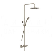 Gessi Minimalistic Shower Душевая стойка: без излива, термостат, шланг 150 см, цвет: finox nickel 35175#149