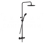 Gessi Minimalistic Shower Душевая стойка: без излива, термостат, шланг 150 см, цвет: aged bronze 35175#187