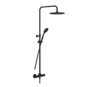 Gessi Minimalistic Shower Душевая стойка: без излива, термостат, шланг 150 см, цвет: matte black 35175#299