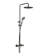 Gessi Minimalistic Shower Душевая стойка: без излива, термостат, шланг 150 см, цвет: black metal PVD 35175#706