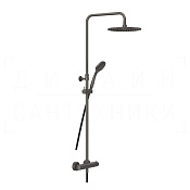 Gessi Minimalistic Shower Душевая стойка: без излива, термостат, шланг 150 см, цвет: black metal PVD 35175#707
