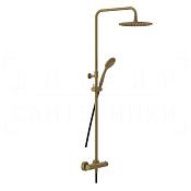 Gessi Minimalistic Shower Душевая стойка: без излива, термостат, шланг 150 см, цвет: antique brass 35175#713