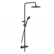 Gessi Minimalistic Shower Душевая стойка: без излива, термостат, шланг 150 см, цвет: dark bronze 35175#845
