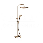Gessi Minimalistic Shower Душевая стойка: без излива, термостат, шланг 150 см, цвет: copper PVD 35177#030