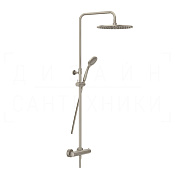 Gessi Minimalistic Shower Душевая стойка: без излива, термостат, шланг 150 см, цвет: finox nickel 35177#149