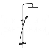 Gessi Minimalistic Shower Душевая стойка: без излива, термостат, шланг 150 см, цвет: matte black 35177#299
