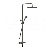 Gessi Minimalistic Shower Душевая стойка: без излива, термостат, шланг 150 см, цвет: black metal PVD 35177#707