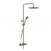Gessi Minimalistic Shower Душевая стойка: без излива, термостат, шланг 150 см, цвет: copper brushed 35177#708
