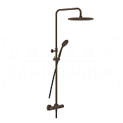 Gessi Minimalistic Shower Душевая стойка: без излива, термостат, шланг 150 см, цвет: dark bronze 35177#845