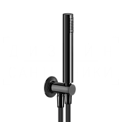 Gessi Inciso Душевой гарнитур: ручной душ, держатель с выводом, шланг 150 см, цвет: black metal PVD 58123#706