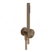 Gessi Origini Душевой гарнитур: ручной душ, держатель, шланг 150 см, цвет: coffee bronze brushed PVD 66123#761