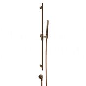 Gessi Habito Душевой гарнитур: ручной душ, штанга, шланг 150 см, цвет: coffee bronze brushed PVD 70342#761