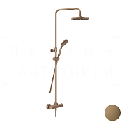 Gessi Minimalistic Shower Душевая стойка: без излива, термостат, шланг 150 см, цвет: deep bronze PVD 35173#791