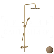 Gessi Minimalistic Shower Душевая стойка: без излива, термостат, шланг 150 см, цвет: coffee bronze 35175#761