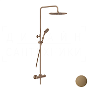Gessi Minimalistic Shower Душевая стойка: без излива, термостат, шланг 150 см, цвет: deep bronze PVD 35177#791