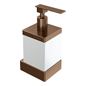 Boheme Qubic Дозатор для жидкого мыла, подвесной, керамическая колба, цвет: brushed bronze 10727-BRB
