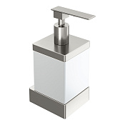 Boheme Qubic Дозатор для жидкого мыла, подвесной, керамическая колба, цвет: nickel brush 10727-NB