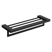 Boheme Qubic Полка для полотенец 60х20 см, подвесная с полотенцедержателем, цвет: black 10737-B