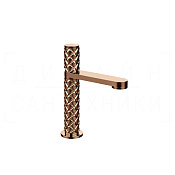 Gessi Pelle Tresse Смеситель для раковины, без донного клапана, излив 12,3 см, цвет: copper PVD 78002#030