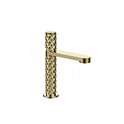 Gessi Pelle Tresse Смеситель для раковины, без донного клапана, излив 12,3 см, цвет: brass PVD 78002#710