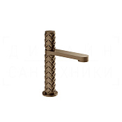 Gessi Pelle Tresse Смеситель для раковины, без д/к, излив 12,3 см, цвет: coffee bronze brushed PVD 78002#761