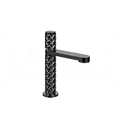 Gessi Pelle Tresse Смеситель для раковины, с донным клапаном, излив 12,3 см, цвет: black metal PVD 78051#706