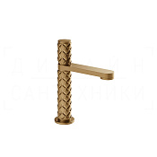 Gessi Pelle Tresse Смеситель для раковины, с дон. кл., излив 12,3 см, цвет: warm bronze brushed PVD 78051#726