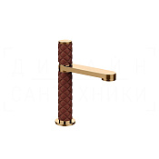 Gessi Pelle Tresse Смеситель для раковины, без д/к, излив 12,3 см, цвет: red cherry/warm bronze PVD 78202#430