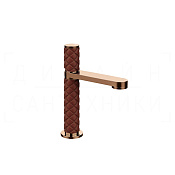 Gessi Pelle Tresse Смеситель для раковины, без дон. кл., излив 12,3 см, цвет: red cherry/copper PVD 78202#444