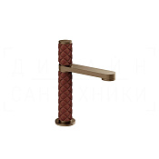 Gessi Pelle Tresse Смеситель для раковины, без д/к, излив 12,3 см, цвет: red cherry/coffee bronze 78202#447