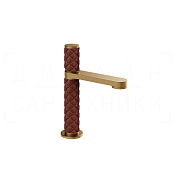 Gessi Pelle Tresse Смеситель для раковины, с д/к, излив 12,3 см, цвет: red cherry/warm bronze PVD 78251#431