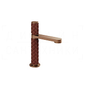 Gessi Pelle Tresse Смеситель для раковины, с д/к, излив 12,3 см, цвет: red cherry/copper brushed PVD 78251#445