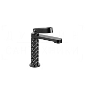 Gessi Pelle Laccetto Смеситель для раковины, без донного клап., излив 12,3 см, цвет: black metal PVD 78302#706