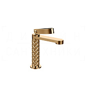 Gessi Pelle Laccetto Смеситель для раковины, без донного клап., излив 12,3 см, цвет: warm bronze PVD 78302#735
