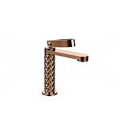 Gessi Pelle Laccetto Смеситель для раковины, с донным клапаном, излив 12,3 см, цвет: copper PVD 78351#030