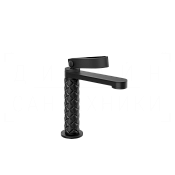 Gessi Pelle Laccetto Смеситель для раковины, с донным клапаном, излив 12,3 см, цвет: matte black 78351#299