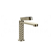 Gessi Pelle Laccetto Смеситель для раковины, с донным клапаном, излив 12,3 см, цвет: nickel PVD 78351#720