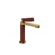 Gessi Pelle Laccetto Смеситель для раковины, без д/к, излив 12,3 см, цвет: red cherry/warm bronze 78402#431