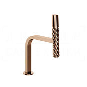 Gessi Pelle Tresse Смеситель для раковины, без донного клапана, излив 17,2 см, цвет: copper PVD 78502#030