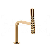 Gessi Pelle Tresse Смеситель для раковины, с донным клапаном, излив 17,2 см, цвет: warm bronze PVD 78551#735